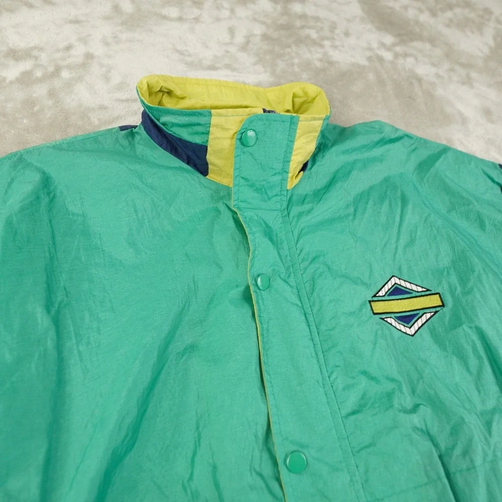 Todd‎ 1 Vintage Colorblock Windbreaker Track Jacket Men's XL Blue Green Pullover